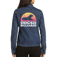 Dogs And Billiards Gift Ladies Denim Jacket | Artistshot