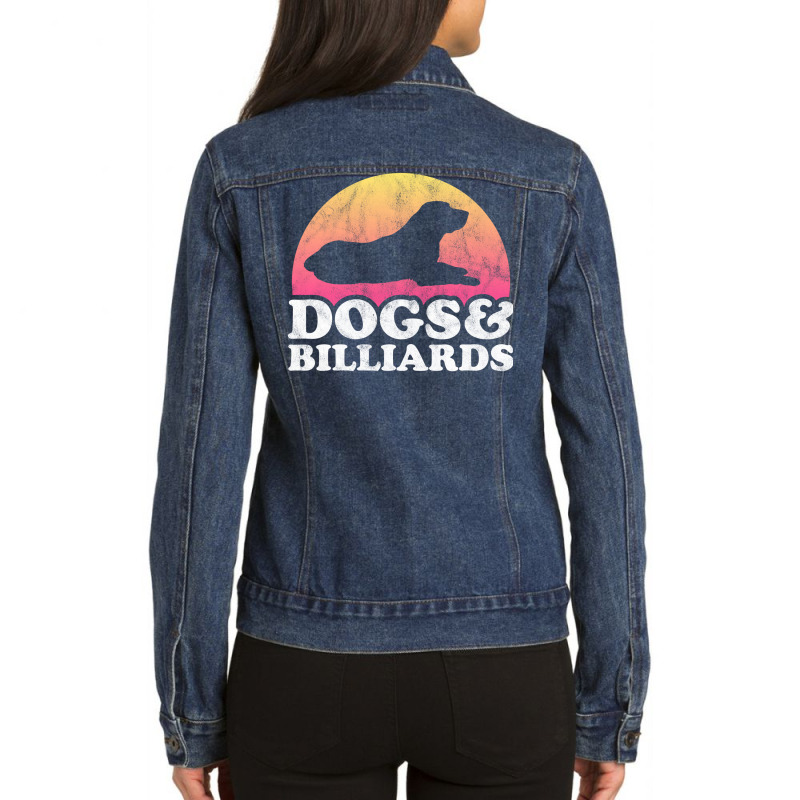 Dogs And Billiards Gift Ladies Denim Jacket by thondytianot | Artistshot