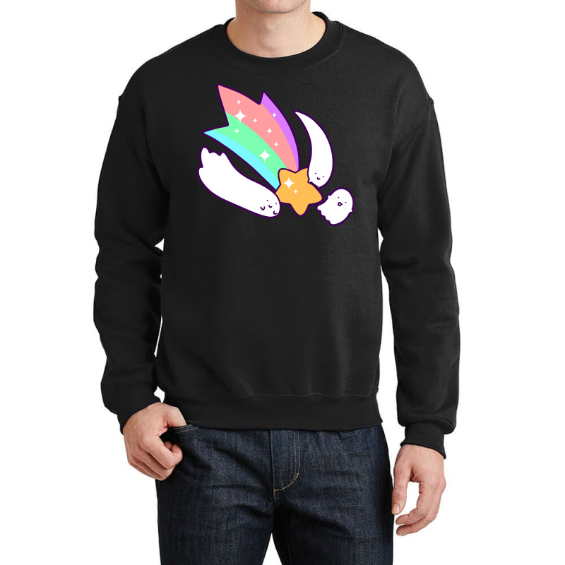 Pastel Shooting Star Ghosts Crewneck Sweatshirt | Artistshot