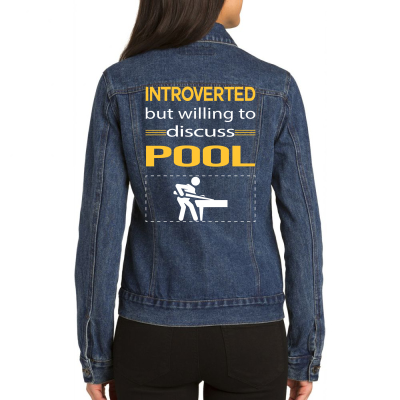 Funny Introverted Pool Ladies Denim Jacket by aaivigildirx | Artistshot