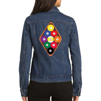 The Nineball Rack Pool Game Ladies Denim Jacket | Artistshot