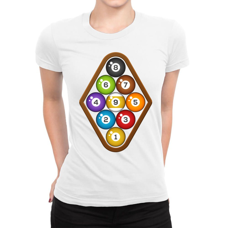 Realistic 9 Ball Billiards Ladies Fitted T-Shirt by nokibgodfryg | Artistshot