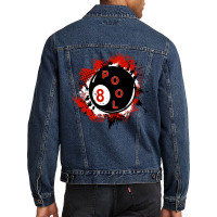 Funny Billiard 8 Ball Pool Billiard Player 3 Men Denim Jacket | Artistshot