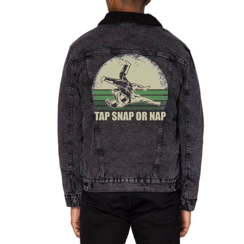 Jiu Jitsu Nap Unisex Sherpa-Lined Denim Jacket by risminstotnai | Artistshot