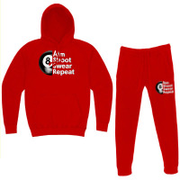 Aim Shoot Swear Repeat 8ball Pool Player Hoodie & Jogger Set | Artistshot