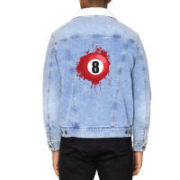 Eight Ball Billiard Design Gift Idea Unisex Sherpa-lined Denim Jacket | Artistshot