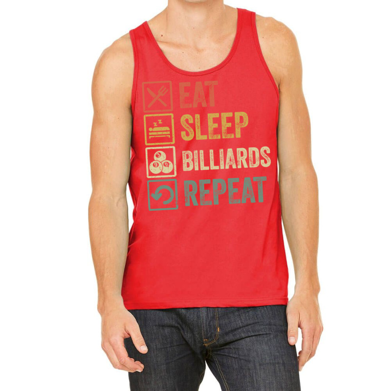 Funny Eat Sleep Billiards Repeat Retro Vintage Gif Tank Top by zimeleiorver1 | Artistshot