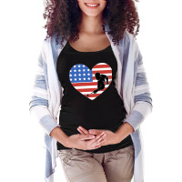 Billiards Usa Flag Heart Snooker Pool Maternity Scoop Neck T-shirt | Artistshot