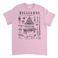 Billiards Table Pool Cue Ball Vintage Patent Drawi Classic T-shirt | Artistshot