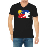 Pool Billiards Flag For Filipinos And Filipinas V-neck Tee | Artistshot