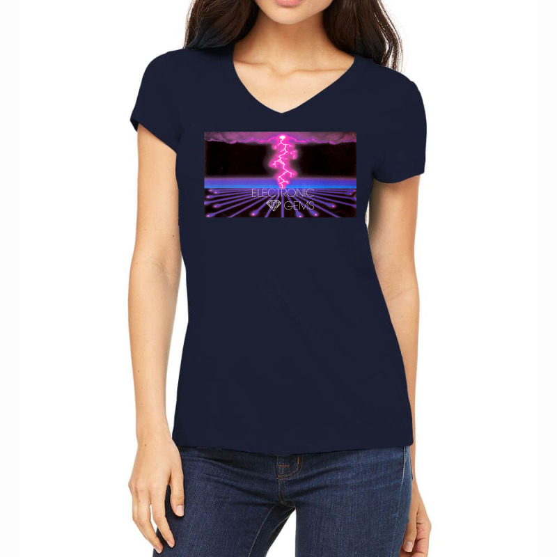 Electronic Gems   Circuit Thunderstorm (雷雨) Women's V-Neck T-Shirt by mamaserashama | Artistshot