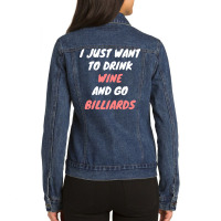 Wine And Billiards Ladies Denim Jacket | Artistshot