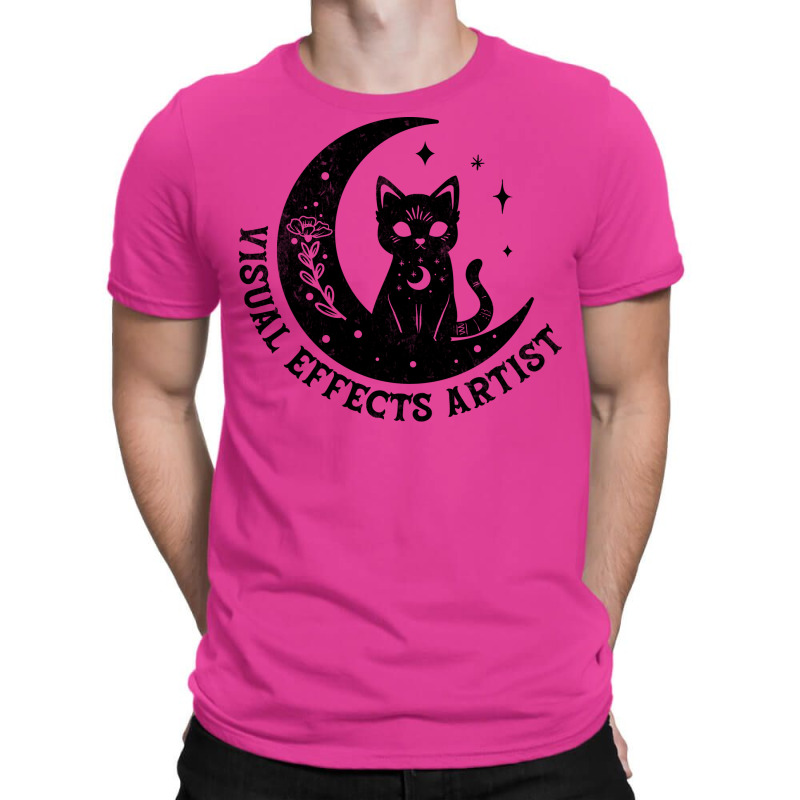 Visual Effects Artist Magical Cat On Moon Design T-shirt | Artistshot