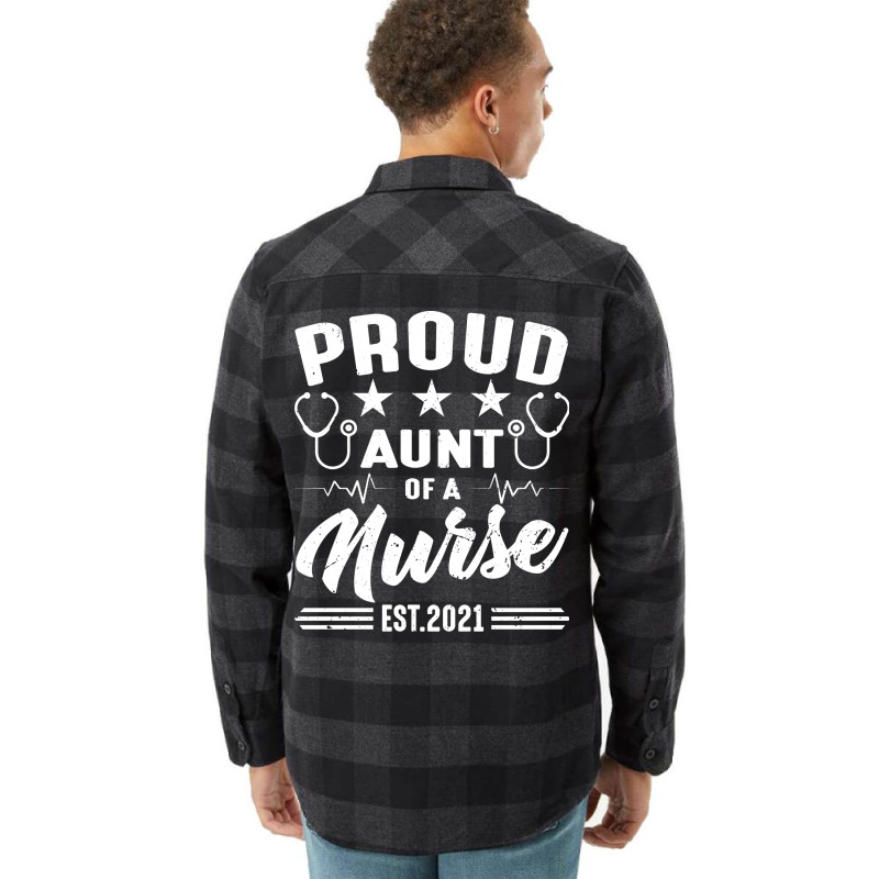 Proud Aunt Of A Nurse Est2021 Retro Flannel Shirt | Artistshot