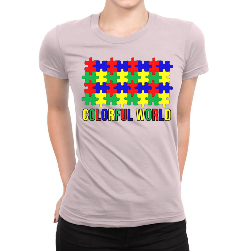 Colorful World Cute Ladies Fitted T-Shirt by vonnezramzele | Artistshot