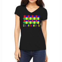 Colorful World Cute Women's V-neck T-shirt | Artistshot