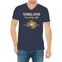 Powered By Coffee Technical Author Humor V-neck Tee | Artistshot