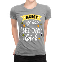 Aunt Of The Bee Day Girl Cute Bee Day Family Party Ladies Fitted T-shirt | Artistshot