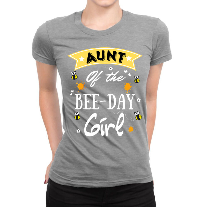 Aunt Of The Bee Day Girl Cute Bee Day Family Party Ladies Fitted T-shirt | Artistshot