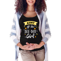 Aunt Of The Bee Day Girl Cute Bee Day Family Party Maternity Scoop Neck T-shirt | Artistshot