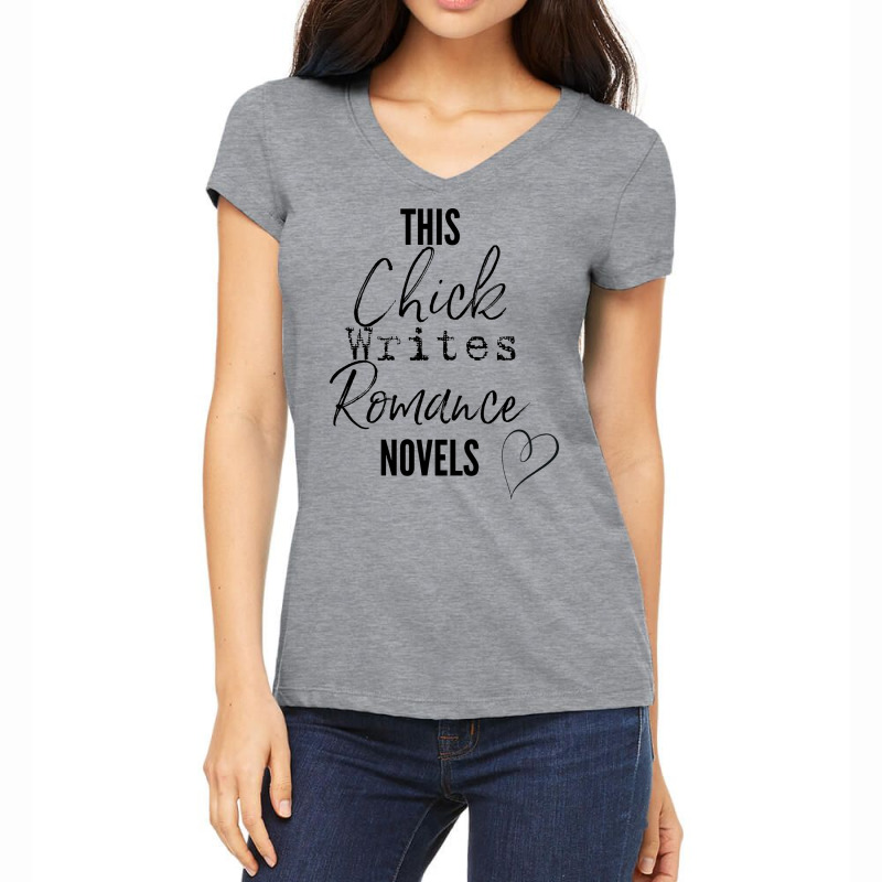 This Chick Writes Romance Novels Nostalgia Women's V-Neck T-Shirt by melsranganjec | Artistshot