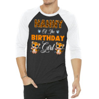 Leopard Tiger Nanny Of The Birthday Girl Boy 3/4 Sleeve Shirt | Artistshot