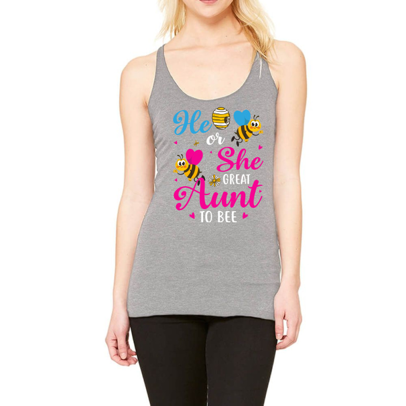 He Or She Great Aunt To Bee Gender Reveal Party St Racerback Tank | Artistshot