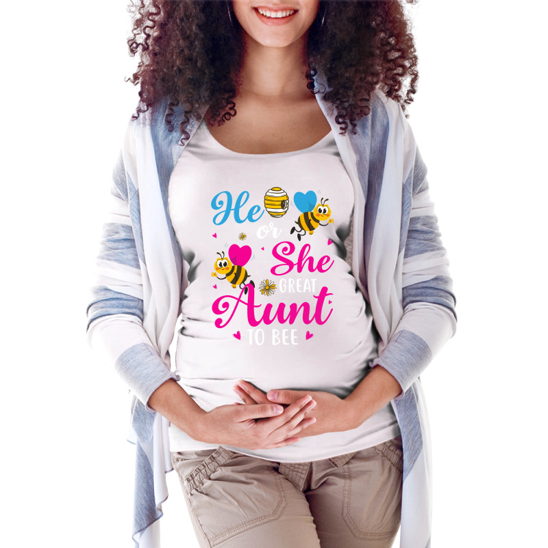 He Or She Great Aunt To Bee Gender Reveal Party St Maternity Scoop Neck T-shirt | Artistshot