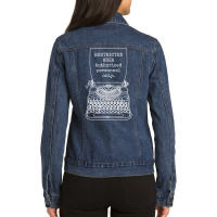 Funny Writer Author Novelist Authorised Personnel Ladies Denim Jacket | Artistshot