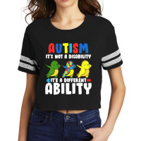 It's Not A Disability Ability Autism Dinosaur Scorecard Crop Tee | Artistshot