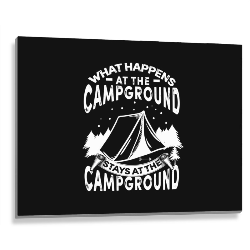 Campers Campfire Metal Print Horizontal | Artistshot