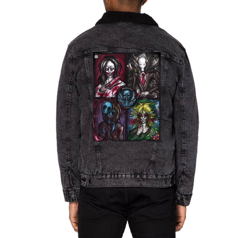 Creepypasta Unisex Sherpa-Lined Denim Jacket by maoznzenzew | Artistshot