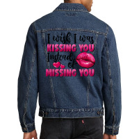 I Wish I Was Kissing You Instead Of Missing You Men Denim Jacket | Artistshot