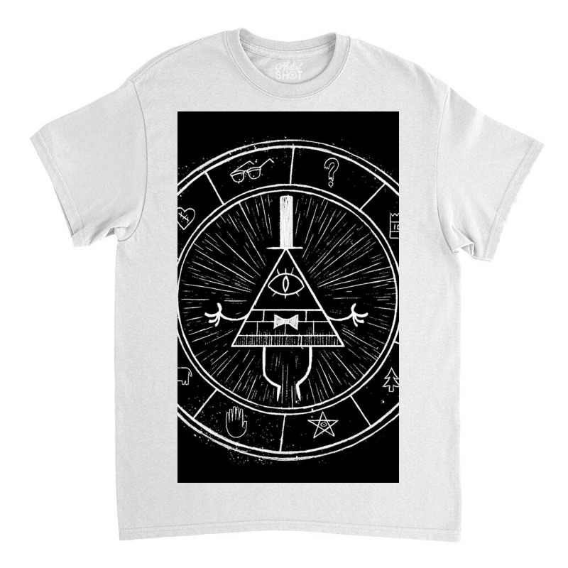 Gravity Falls Bill Cipher   White On Black Classic T-shirt by Willihffon | Artistshot