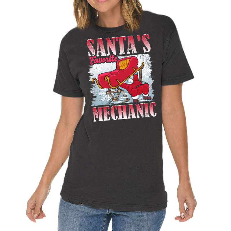 Christmas Santas Favorite Mechanic Auto Diesel Ele Vintage T-shirt | Artistshot