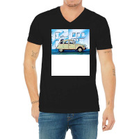 French Car 2cv Red V-neck Tee | Artistshot