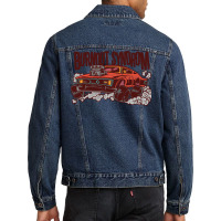 Cool Muscle Car Burnout Yellow Men Denim Jacket | Artistshot