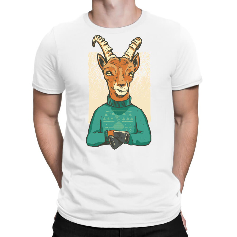 Christmas Gazelle Blue T-Shirt by poholdelanic | Artistshot