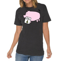 Cute Christmas Pig Says Happy Holidays Love Vintage T-shirt | Artistshot