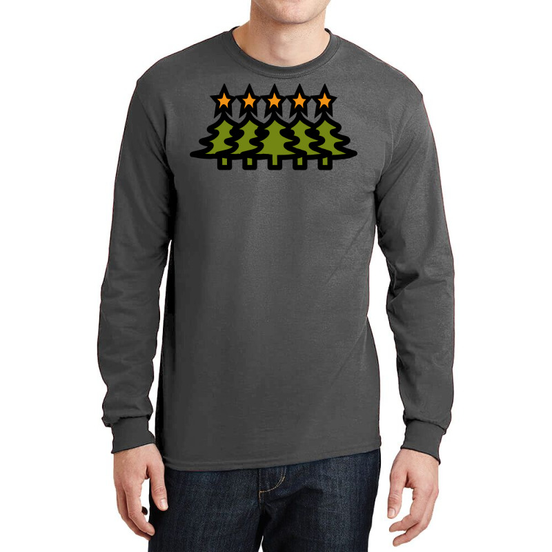 Forest Of Five Minimal Christmas Trees Gift Long Sleeve Shirts by zekrinatorer | Artistshot