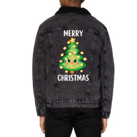 Merry Christmas Funny Christmas  20230216t05351805 Unisex Sherpa-lined Denim Jacket | Artistshot