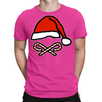 Christmas Santa Hat Skull And Candy Cane Crossbone T-shirt | Artistshot