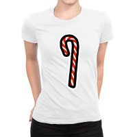 A Candy Cane For Christmas Minimal Art Aesthetic Ladies Fitted T-shirt | Artistshot