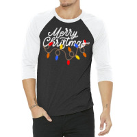 Merry Christmas Lights Trending 3/4 Sleeve Shirt | Artistshot