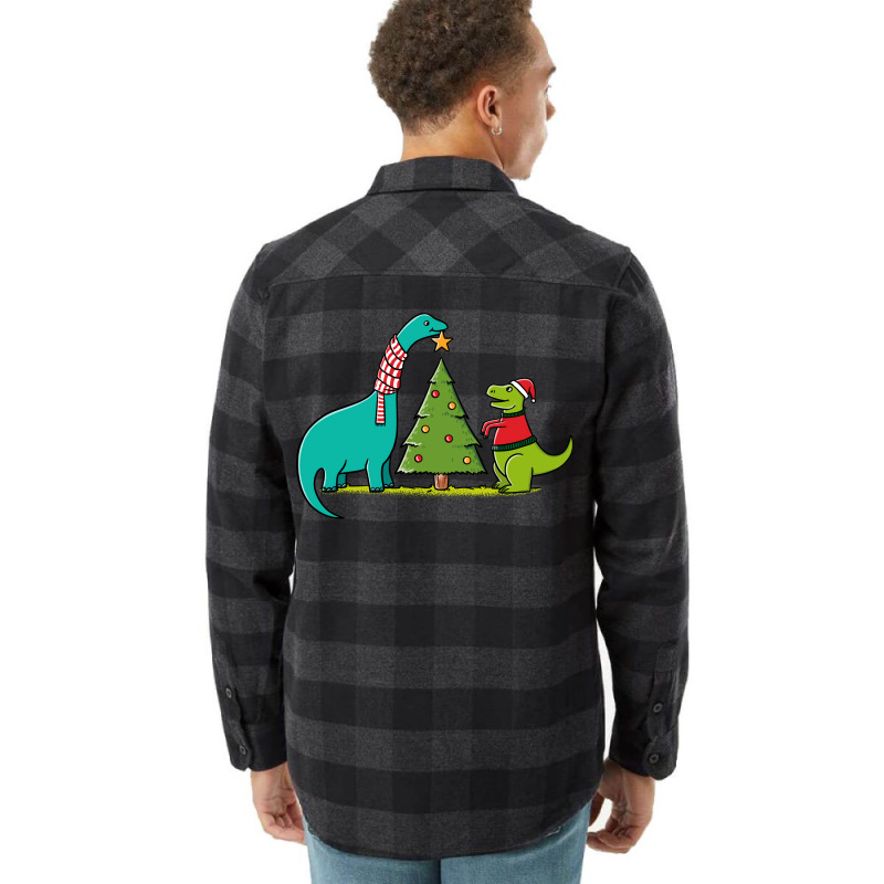 Dinosaurs Christmas Funny Flannel Shirt | Artistshot