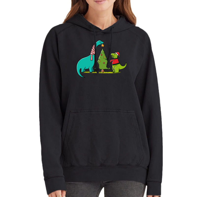 Dinosaurs Christmas Funny Vintage Hoodie | Artistshot