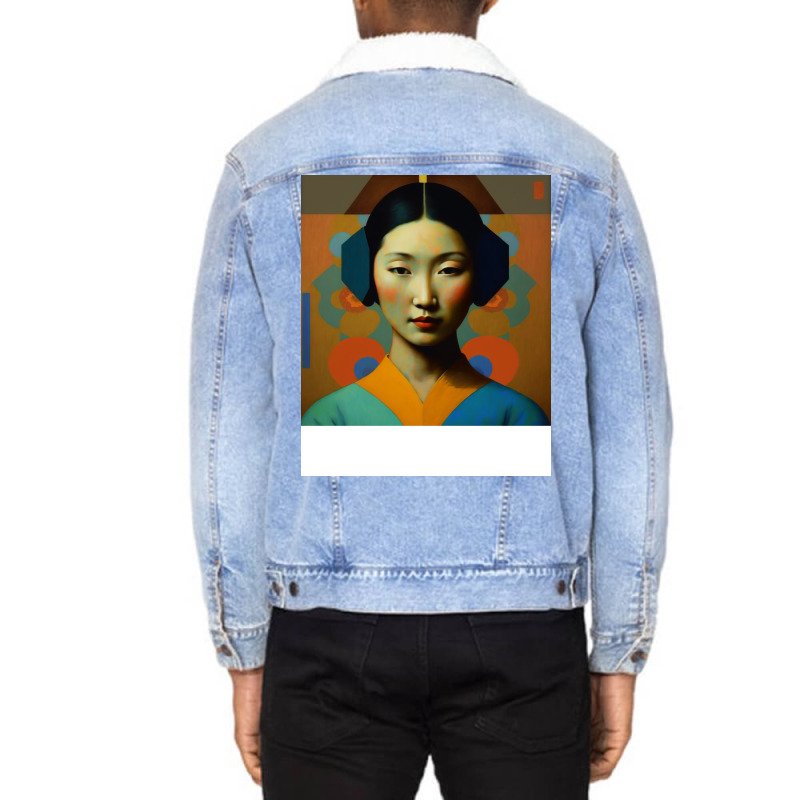 Asian Abstract 9 Humor Unisex Sherpa-lined Denim Jacket | Artistshot