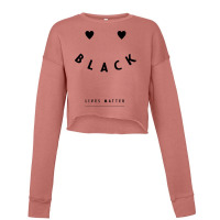 Simple Black Lives Matter In Black And White Letters - Protest Gifts Cropped Sweater | Artistshot