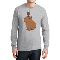 Capybara With A Chocolate Milkshake On Its Head Tu Long Sleeve Shirts | Artistshot