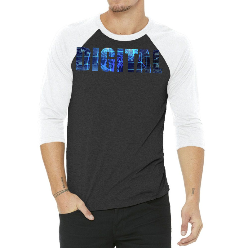 Digital Art Typography Design Hippie 3/4 Sleeve Shirt | Artistshot